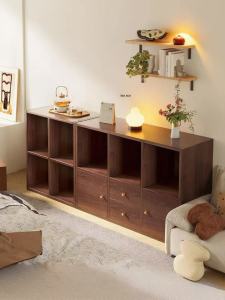 OYIla | Black Walnut Color Freely Combinable Storage Cabinet