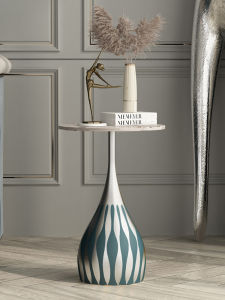 Creative Iron Art Coffee Table Side Table Luxury round Bedside Table Modern Simple Style Living Room Sofa Side Table