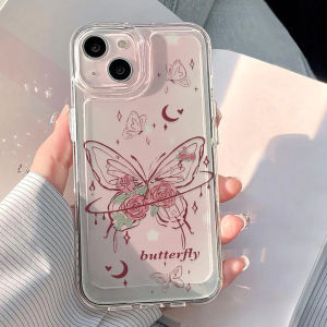 Pink Butterfly Phone Case For iPhone 17 Pro Case iPhone 17 11 15 16 14 12 13 Pro Max 17 Air 17Pro Clear Back Cover Bumper Funda