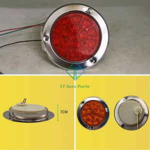 Lampu Belakang LED Light Bulat KROM 12V-24V 4 inch Universal Tail Lamp Trak Treler Lori Signal Brake Lampu Malam 1 Pcs