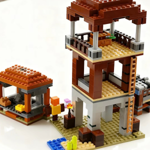 ชุดตัวต่อที่เข้ากันได้กับ MOC ของบุคคลที่สาม ชุด My Pixel World Series ตัวต่ออาคาร Illager Outpost ของเล่นประกอบสำหรับเด็ก 