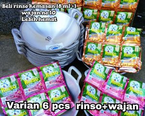 ar19 promo hemat 1 paket hemat beli sabun cuci pakaian rinso cair kemasan 18 ml+ wajan no 10