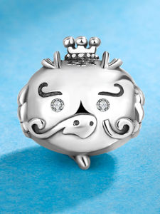 Pure Silver S925 Dragon Bead Bracelet DIY Fashion Jewelry Womens Style Chinese Zodiac Charm Lucky Year Gift Family Friendly