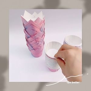 Gradient Color Baking Muffin Cupcake Chiffon Cake Paper Cup Greaseproof Paper Tulip Baking Cup 20pcs/50pcs