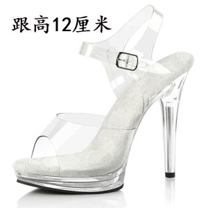 Summer Womens Fashion Shoes Nightclub High Heel Platform Shoes Crystal Shoes 15cm/cm Super High Heel Sandals Banquet Performance Shoes