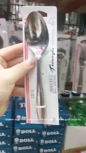 Sendok Makan Triangle Dessert Spoon Gagang Motif Lengkung