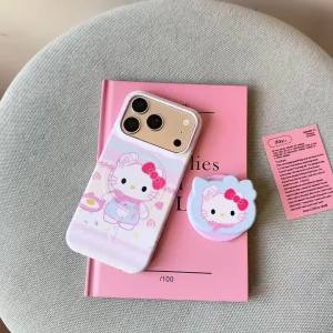 Sanrio | Cute Cartoon Sanrio Hello Kitty Magnetic Stand Phone Case For iphone 17 16 15 Pro Max For Magsafe Wireless Charge Bumper Cover