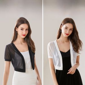 ฤดูร้อน ลูกไม้ แขนสั้นเปิด คาร์ดิเกน ผู้หญิง แจ๊กเก็ต น้ำหนักเบา ชุดคลุมป้องกันแสงแดด เหมาะสําหรับงานปาร์ตี้ ฤดูร้อน