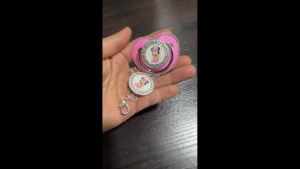 Disney | Kawaii baby pacifier newborn chain clip baby shoes Minnie Mouse baby bib with nipple clip teething aid anti-loss chain 0-8M