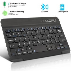 10inch Bluetooth Wireless Keyboard Rechargeable For Mobile Phones Tablet Portuguese Spanish French AZERT For Android ios Windows