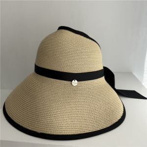 Covered Big Brim Sun-Proof Straw Hat Female Summer Air Top Sun Protection Hat Elegance Bucket Hat Sun Hat Bows Beach Hat