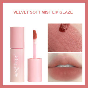 Velvet Soft Mist Lip Glaze Pemutih Bibir Alami Matte Lip Glaze Tahan Lama Lip Mud-🌹Tamia