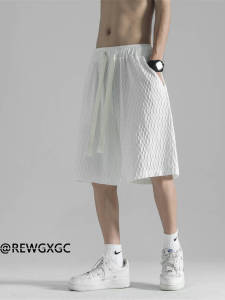 Quần Short Nam Ice Silk Mùa Hè Mỏng Rộng Rãi Thể Thao Nhanh Khô Năm Điểm Quần Đùi Đi Biển Quần Short Thường Ngày Quần Ống Đứng