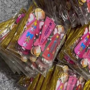 18/54pcs Colorful 11.94 Cm Artificial Wood Flat 2D Angel DecorationsChristmas Tree Toppers Gift Tags Party & Home Decorations