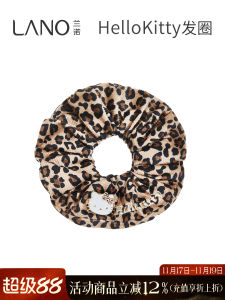 Lanro Hellokitty Leopard Print Hair Ties Womens Elegant New 2025 Hair Bands Circular Shape High Elasticity Fabric Alloy