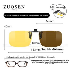 ZUOSHEN EYEWEAR | Kẹp Kính Chống Lóa Phân Cực HD Cho Tài Xế Ban Đêm