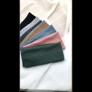 Stretchy Soft Sports Headband Wash Face Casual Hair Band Solid Color Knitted Elastic Headband
