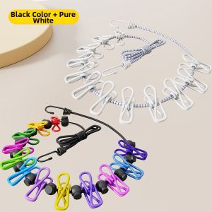 SIVASS | Portable Travel Clothesline Elastic With Clips