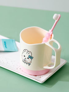 Cute Childrens Toothbrush Cup Baby Mouthwash Cup Boys Girls Toothbrush Holder Home Use Dental Care Tool Plastic Cartoon Style