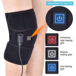 1PCS Heated Knee Brace Wrap Knee Heating Pad for Arthritis Pain Relief Electric Heat Knee Support with 3 Temperature Control Thermal Therapy for Joint Soreness Swelling Cramps Rheumatism(No Battery)