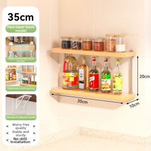 Spice Organizer Rack Multilayer Wall-Mounted Drill-Free