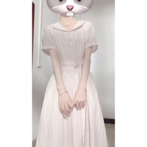 LIRUSHAN | Elegant French Striped Summer Dress New