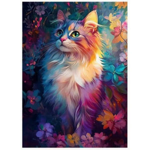 500 1000 1200 2000pcs Jigsaw Puzzle Beautiful Long Hair Cat Color Illustrations For Adults DIY Fun Family Game Home Decor Gift