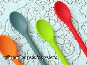Silicone Serving Spoon Extended Edition Long Handle Salad Mixing Spoons Cooking Baking Utensils by Lisdripe