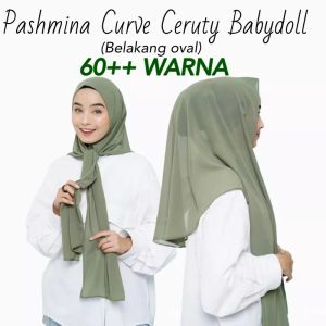 PASMINA OVAL CURVE  PASMINA OVAL CERUTY HIJAB PASMINA CURVE HIJAB TERBARU
