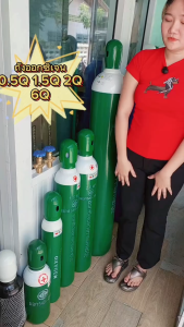 ถังออกซิเจน ขนาด 0.5 คิว ( ผอม ) พร้อมเกจ์หายใจGOONWIN และรถเข็น ชุดหายใจสำหรับผู้ป่วย ถังใหม่ พร้อมใช้งาน ( ออกซิเจน Oxygen )