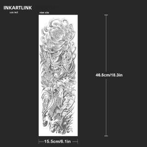 Mặt Nạ Sóng Koi Hình Xăm Tạm Thời Nhãn Dán Chống Nước Ma Thuật Bán Vĩnh Viễn Kéo Dài Đến 15 Ngày Cho Hình Xăm Tay Nam