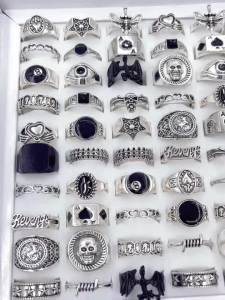 10/20Pieces Fashion Classic Punk Black Geometry Square Rings Set For Men Women Trendy Stackable Mixed Jewelry Party Gifts