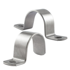 Thickened 304 Stainless Steel U-Shaped Pipe Clamp Single Side Horse Shaped Water Pipe Clamp Fixed Clip Hardware Tools