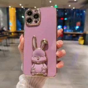 Casing Vivo V40 Lite Softcase Plating Cover Luxury 6D Free Bunny Holder