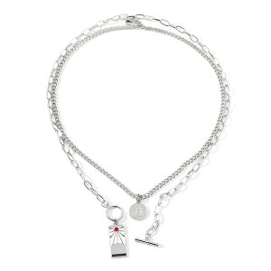 2-piece Japanese Anime Tanjiro Pendant Necklace Set Creative and Fashionable Accessories