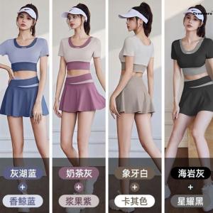 Womens Sports Swimsuit Top Single Piece Slimming Separate Design for Swimming And Hot Spring Soaking with Chest Pad No Steel Support