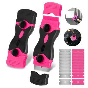 Window Cleaning Scraper Razor Blade Scraper Tool Plastic Double Edged Paint Scraper for Car Glass Decals Tint Stickers Cooktop