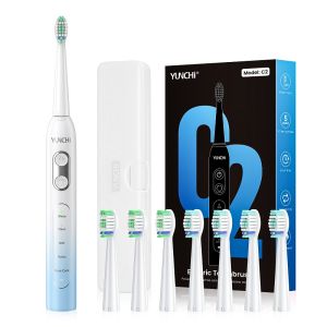 Bàn Chải Đánh Răng Điện YUNCHI C2 Sonic Có Thể Sạc Lại USB Type-C 5 Chế Độ Dành Cho Người Lớn Kèm Nhiều Đầu Thay Thế
