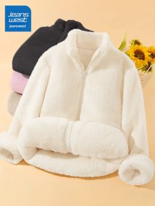 Jeanswest | Áo Khoác Len Pha Cổ Đứng Dày Cho Bé Gái