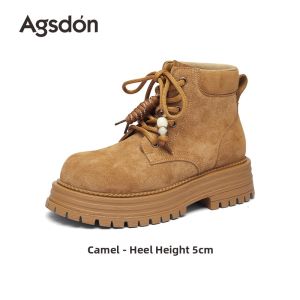 Agsdon | Heel Height Increasing Thick Bottomed Yellow Boots British Style