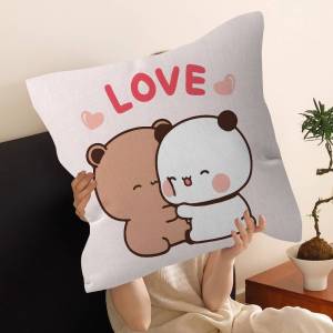 Bear Cartoon Kawaii D-Dudu B-Bubu Personalized picture text home decorative pillows Household Gifts 45x45cm