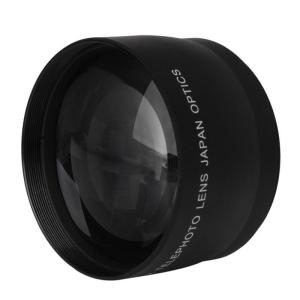 2X Magnification Lens Photography Additional Fixed Focus Zoom Standard Lens 58mm Card Slot Digital Accessories for Live Broadcasting