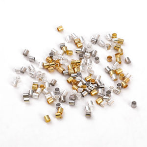 100pcs High Quality Color Retention Brass Crimp Beads Plated with 14K/Platinum/Silver Plating For Diy Jewelry Finding Making Accessories