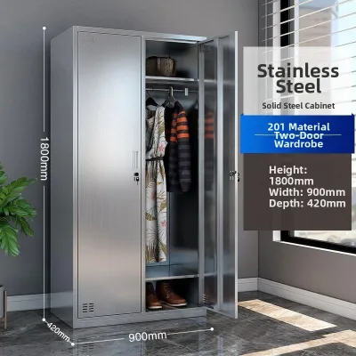 AYIJIE | 304 Stainless Steel Lockable Clothing Cabinet