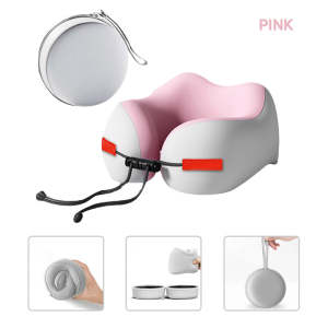 Portable Travel Pillow Memory Foam Pillows Airplane for Traveling Neck Support Comfortable Pillow for Sleeping Washable Cover