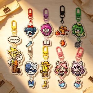 Bandai | for Deltarune Chapter 5 Mad Mew Mew Seven Colored Flowers Acrylic Keychain Backpack Accessories Ornament Exquisite Festival Gift