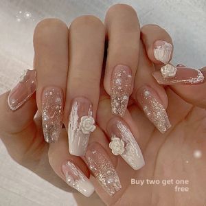 MONLEYTA | Wearable Nail Art Stickers Short French Style Ice Transparent Color Summer New Arrival Premium Quality Manicure Ready-to-wear