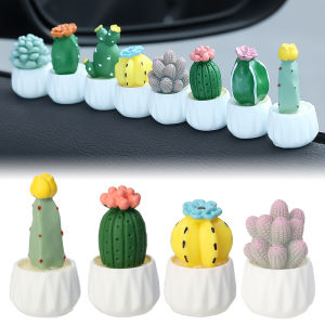 Car Simulation Cactus Ornament DIY Mini Succulent Decoration Auto Center Console Car Air Outlet Decor