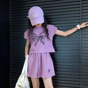 LS Show Girls Summer Suit Cotton Suit Sport Tshirt Short Shorts 130-170cm