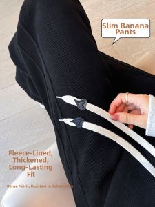 Warm Lined Straight Leg Wide Pants for Petite Women